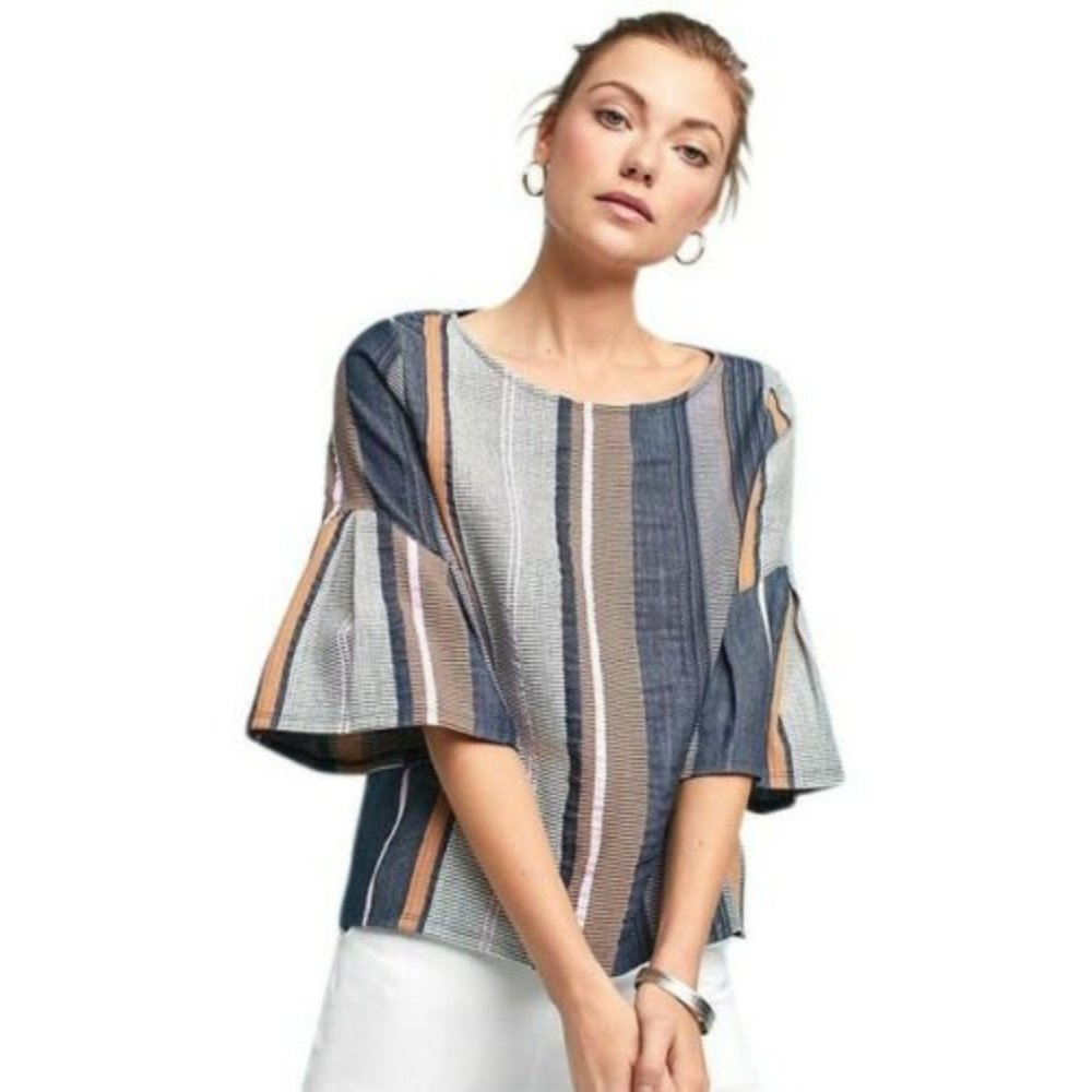 Anthropologie Dolan Striped Jacquard Top Blouse Size Small
